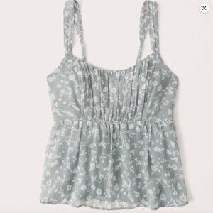 Abercrombie Tank Top Babydoll Ruched Chiffon Cami